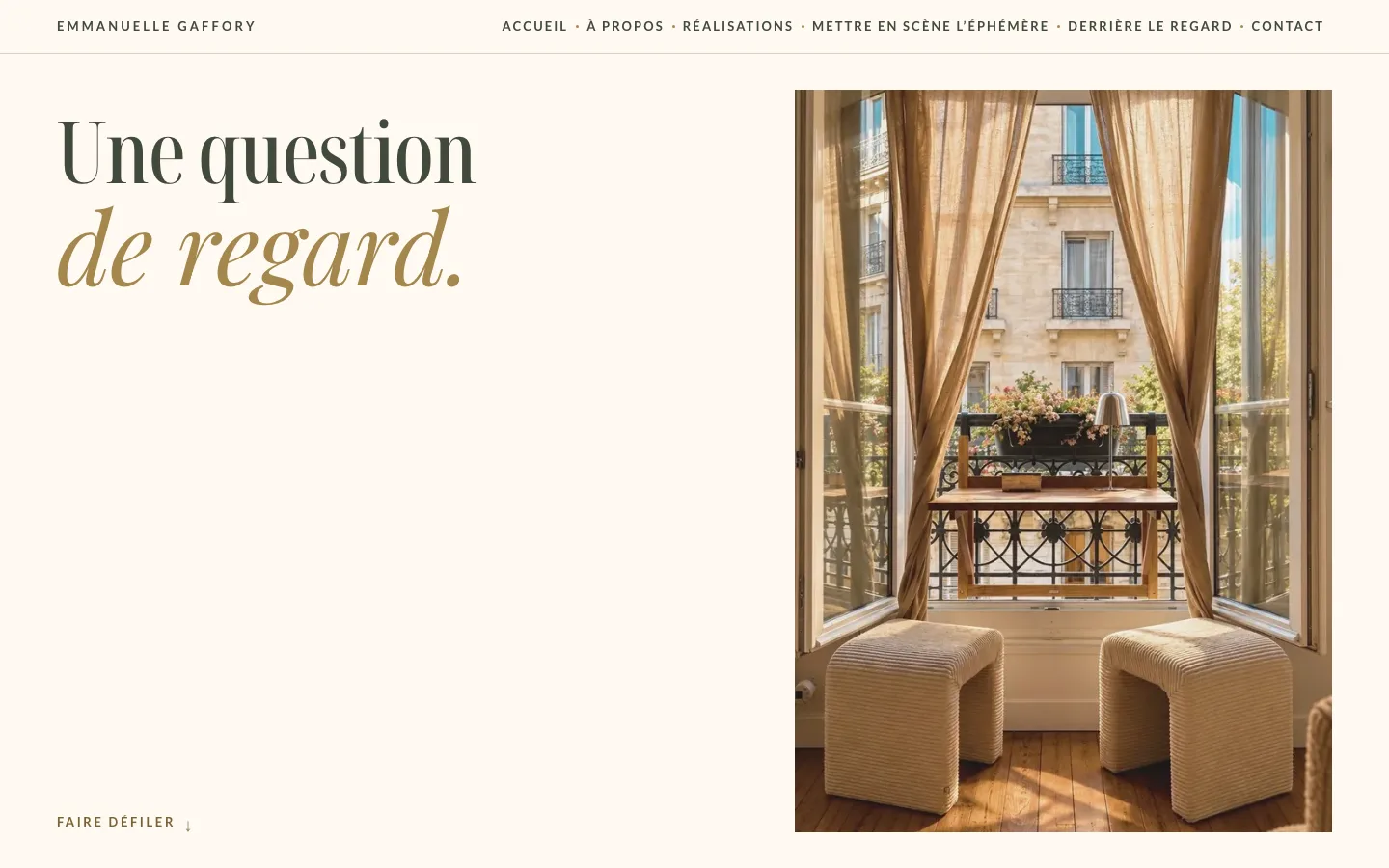 Site Emmanuelle Gaffory sur ordinateur