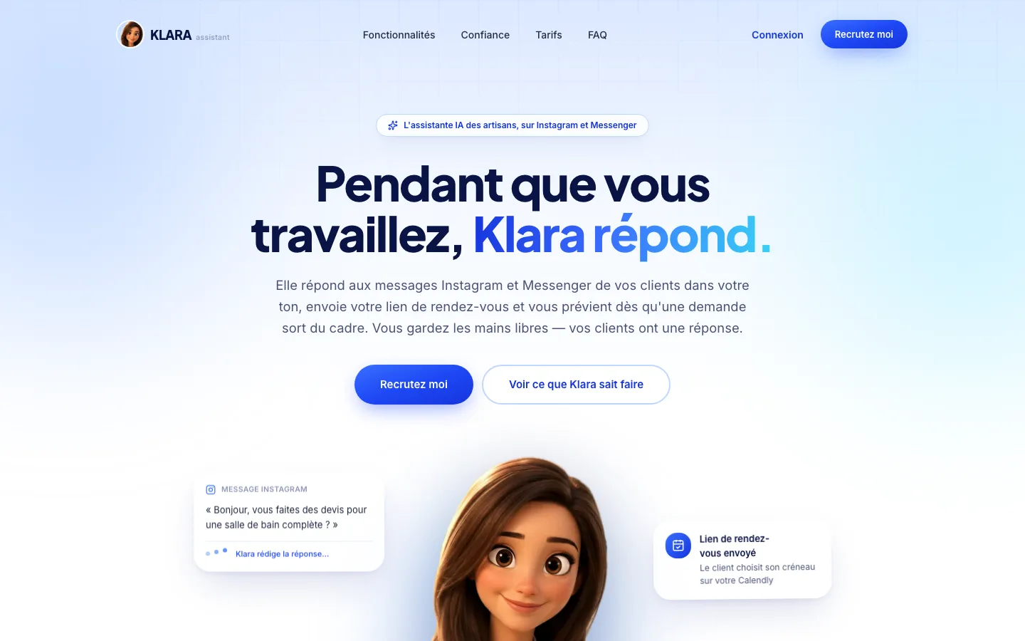 Site Klara sur ordinateur